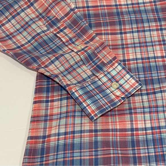 Vineyard Vines Pink & Blue Long Sleeve Plaid Button Up Collared Shirt XL - Picture 6 of 7